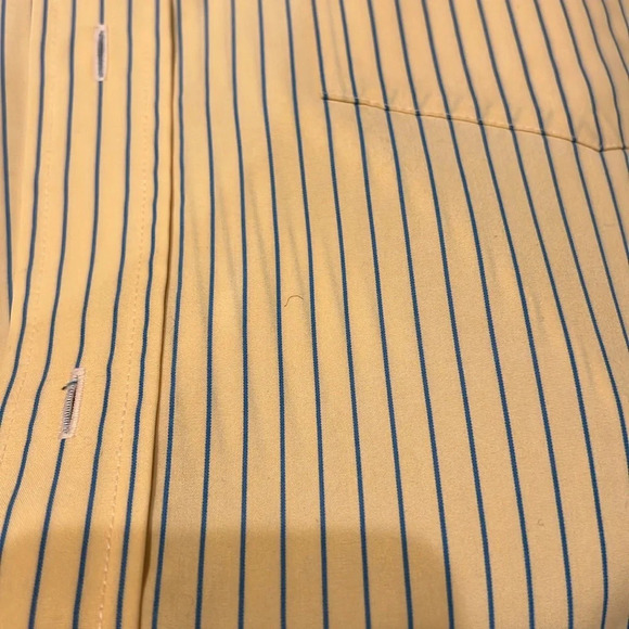 Bugatchi Uomo XL Yellow and Blue Striped long sleeve shirt. - Picture 9 of 9
